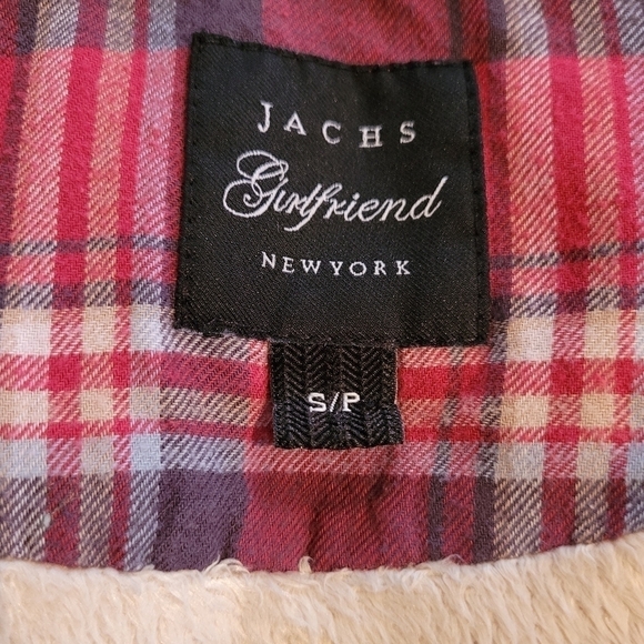 JACHS GIRLFRIEND Red Plaid Shacket, Snap-down, Size Small - Picture 9 of 11